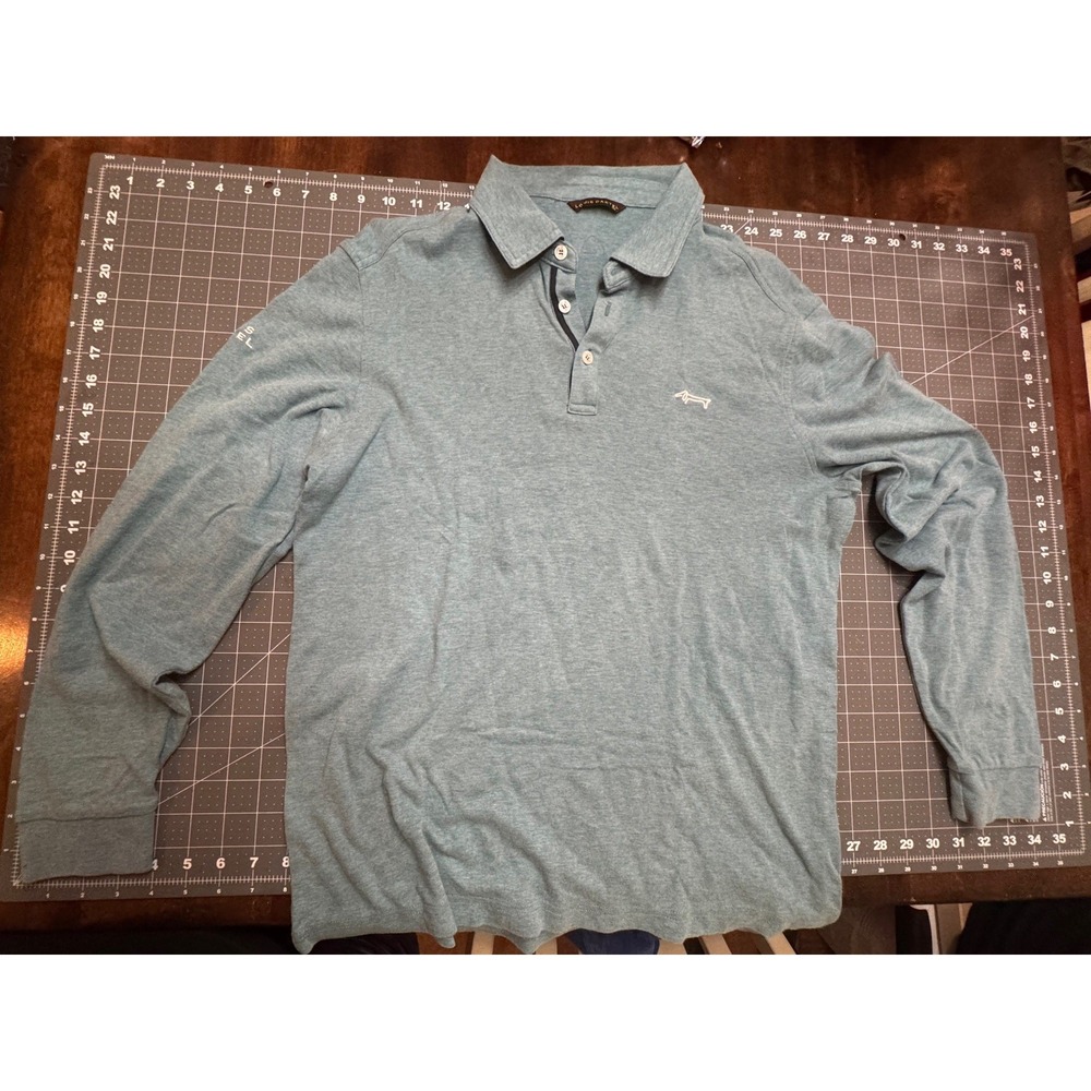 Louis Castel Mens Golf Gray Long Sleeve Stretch Polo Shirt Size 100 / Medium